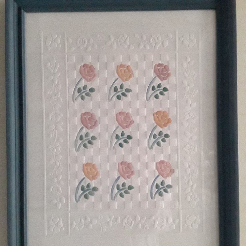 Floral Picture on Embossed Paper